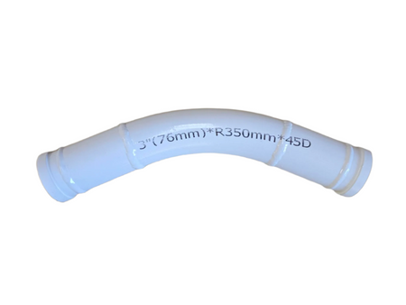 White plastic elbow pipe on a white background